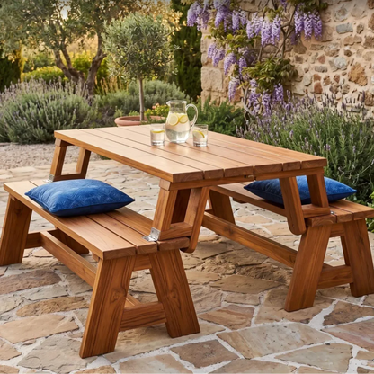 Convert-a-Bench Gen II XL Designer Series Bench-to-Table Modern Outdoor Patio Furniture Stool Chairs