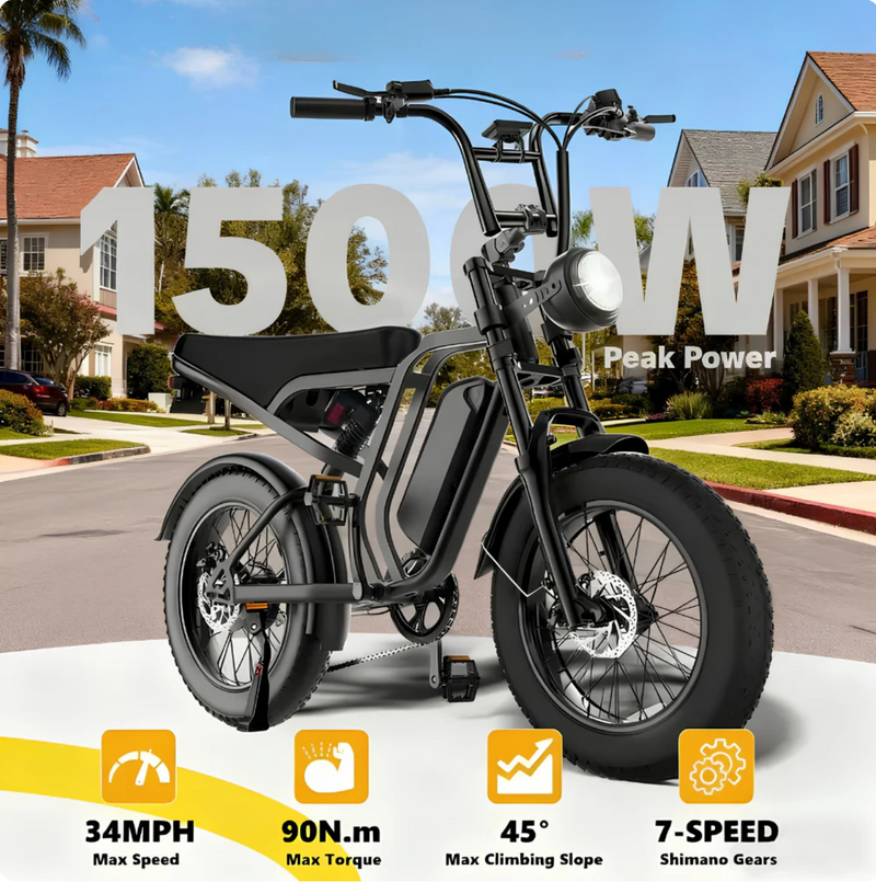 TAMOBYKE  All-Terrain 1500W Peak Motor Electric Bike