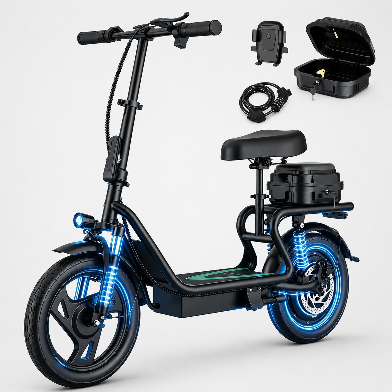 Lavelle 500W Electric Scooter with Seat – 48V Battery, 22 MPH