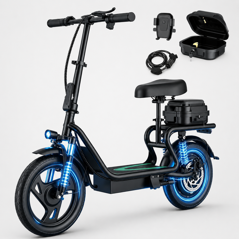 Lavelle 500W Electric Scooter with Seat – 48V Battery, 22 MPH