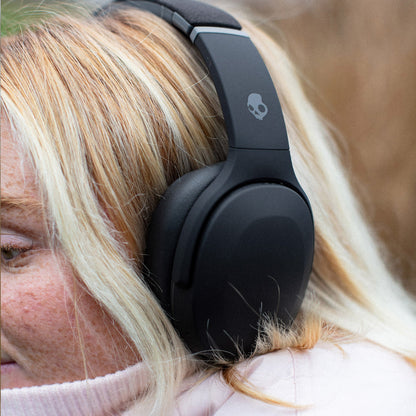 Skullcandy Crusher Evo True Black headphones being worn