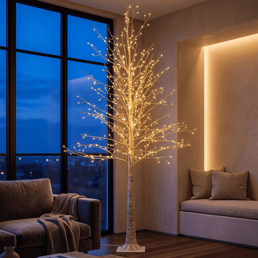 Hoodink 544 LED birch tree beside a window