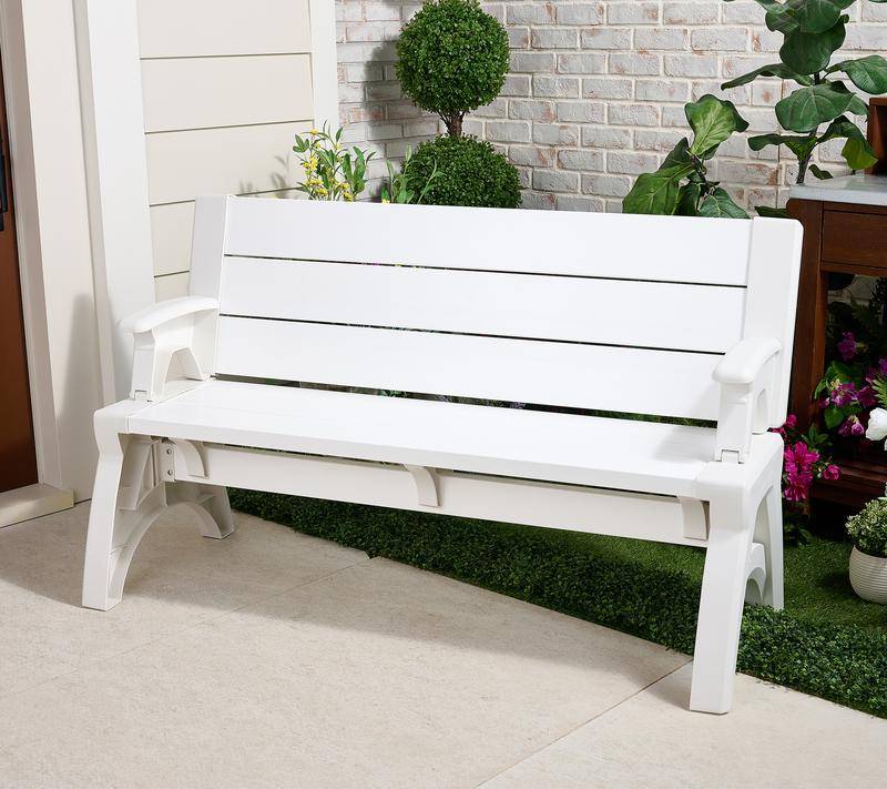 Convert-a-Bench Gen II XL Designer Series Bench-to-Table Modern Outdoor Patio Furniture Stool Chairs