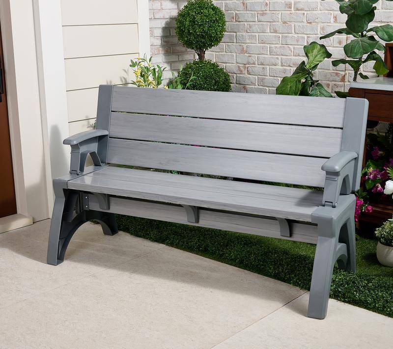 Convert-a-Bench Gen II XL Designer Series Bench-to-Table Modern Outdoor Patio Furniture Stool Chairs