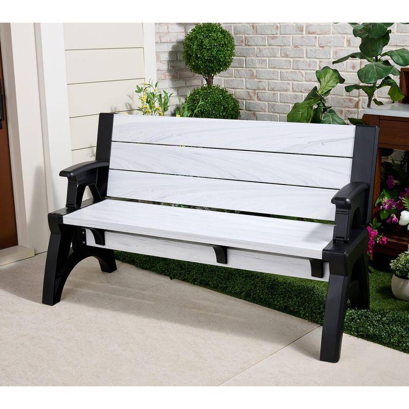 Convert-a-Bench Gen II XL Designer Series Bench-to-Table Modern Outdoor Patio Furniture Stool Chairs